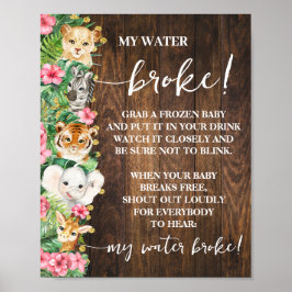 Rustic Pink Safari Min Vatten Gick Sönder Bröllops Poster