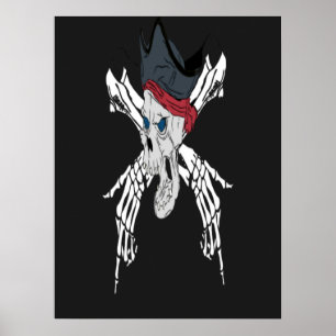 Rustic Pirat Crossbone Poster