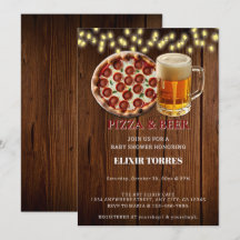 Rustic Pizza & Beer Baby Shower