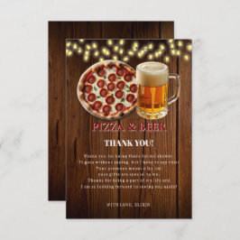 Rustic Pizza & Beer Baby Shower Tack Kort