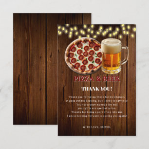 Rustic Pizza & Beer Baby Shower Tack Kort