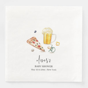 Rustic Pizza Öl Nappar Baby Shower Pappersservett