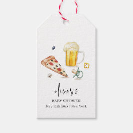 Rustic Pizza Öl Nappar Baby Shower Presentetikett