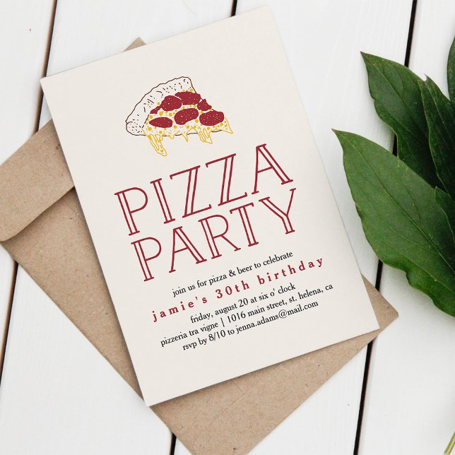 Rustic Pizza Party-inbjudan Inbjudningar (Skapare uppladdad)
