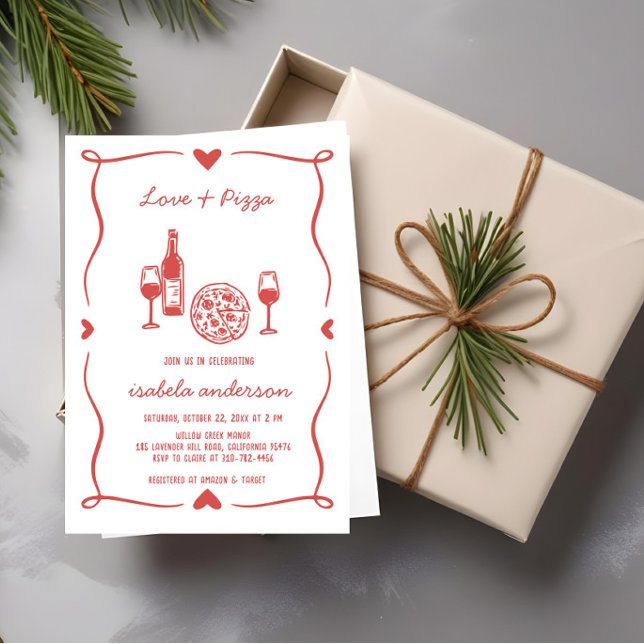 Rustic Pizza & Vin Möhippa Inbjudan (Skapare uppladdad)