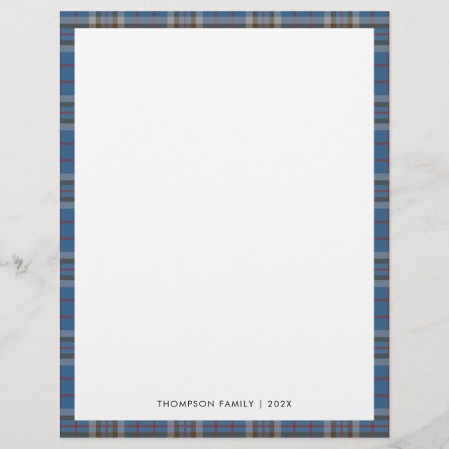 Rustic Plaid Tartan Elegant Brevhuvud (Framsida)