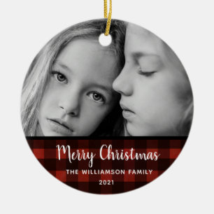 Rustic Play 2 Photo Editable jul Ornament