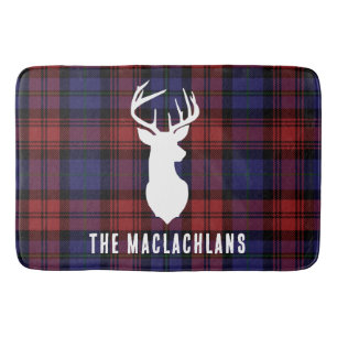 Rustic Play Burgundy Lila Family Namn Tartan Badrumsmatta
