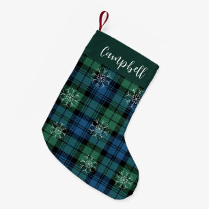 Rustic Play Campbell Tartan Grönt Farmhouse Liten Julstrumpa