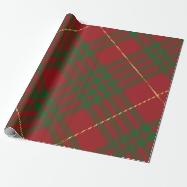 Rustic Play Elegant MacTavish Tartan Presentpapper (Utrullad)