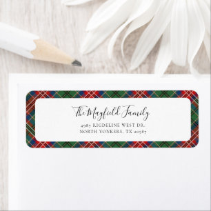 Rustic Play Elegant Tartan Returadress Etikett