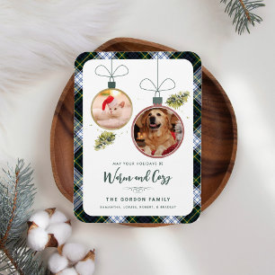 Rustic Play Family jul 2 Pet Photos Tartan Magnet