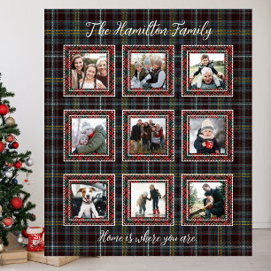 Rustic Play Family Photo Collage Blanket Fleecefilt