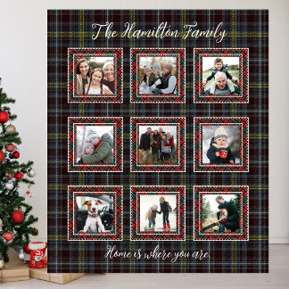 Rustic Play Family Photo Collage Blanket Fleecefilt