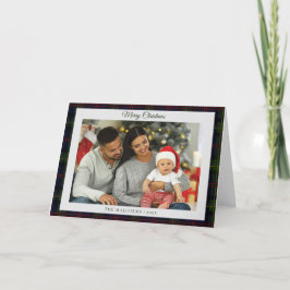 Rustic Play Family Photo Malcolm Tartan jul Helgkort