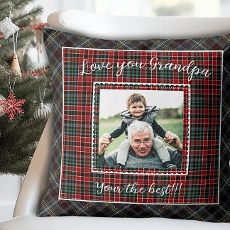 Rustic Play Grandpa Photo Gift Kudde