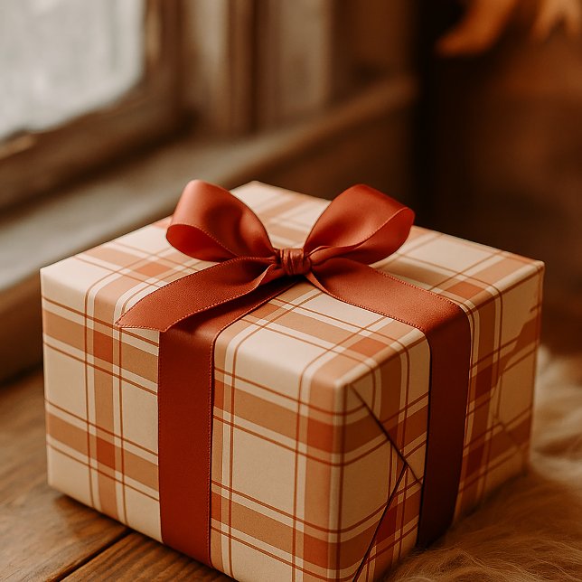 Rustic Play Grid Seamless Fall Mönster Presentpapper (Skapare uppladdad)