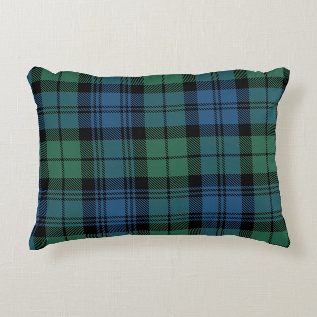 Rustic Play Grönt Blue Klan Campbell Tartan Prydnadskudde (Framsidan)