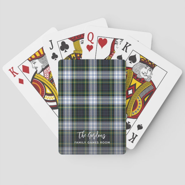 Rustic Play Klan Gordon Script Tartan Family Casinokort (Baksidan)