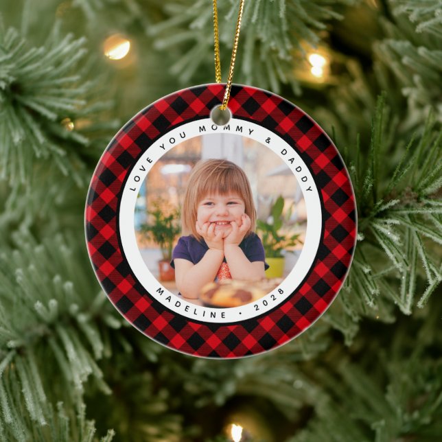 Rustic Play Land Photo Mamma pappa Ornament (Träd)