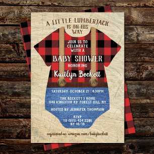Rustic Play Lumberjack Boys Baby Shower Inbjudningar