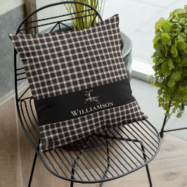 Rustic Play Monogram Hjort | Cream White Black Kudde