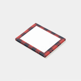 Rustic Play Red Black Buffalo Check Tartan Post-it Block