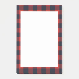 Rustic Play Red Buffalo Check Tartan Post-it Block