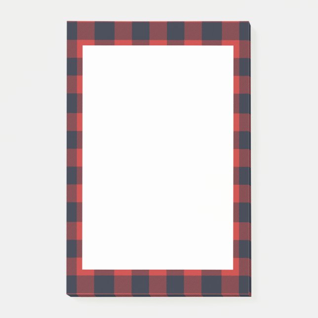 Rustic Play Red Buffalo Check Tartan Post-it Block (Framsida)