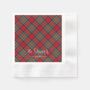 Rustic Play Red Grönt Stewart Tartan Papper Pappersservett