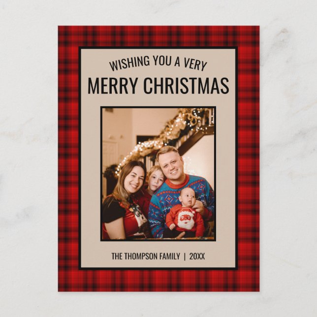 Rustic Play Red Photo God jul Vykort (Framsida)