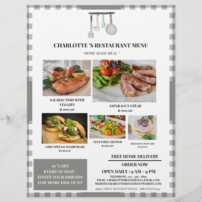 Rustic Play Restaurant Menu Reklamblad (Framsidan)