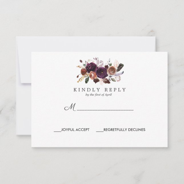 Rustic Plum | Boho bröllop Response OSA (Framsida)