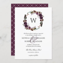 Rustic Plum | Utandningsmonogram Bröllop för Blomm