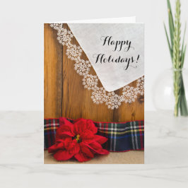 Rustic Poinsettia Business Land jul Helgkort