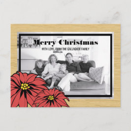 Rustic Poinsettia Helgdag Photo Helg Vykort