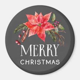 Rustic Poinsettia Wandeme God jul Magnet