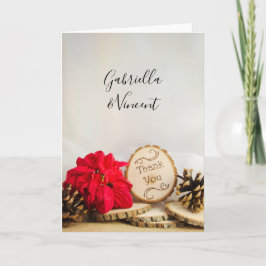 Rustic Poinsettia Woodland Bröllop Tack Kort