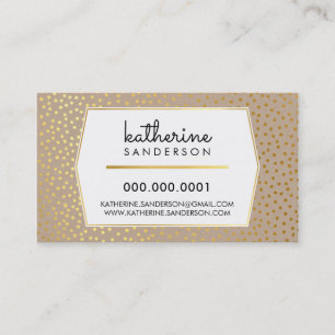 RUSTIC POLKA DOT CONFETTI modern guld folie Visitkort