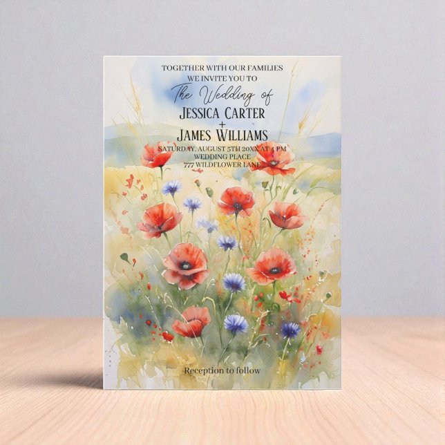 Rustic polska bröllopsinbjudan med vattenfärg inbjudningar (Skapare uppladdad)