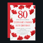 Rustic Poppy 80th Birthday Wildblomma Red Blommigt Inbjudningar<br><div class="desc">Röda vallmoblommor,  80,  80:e Födelsedagsfest inbjudan. Hand målade själv vattenfärgspopier. Anpassa den med dina detaljer.</div>