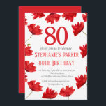 Rustic Poppy 80th Birthday Wildblomma Red Blommigt Inbjudningar<br><div class="desc">Röda vallmoblommor,  80,  80:e Födelsedagsfest inbjudan. Hand målade själv vattenfärgspopier. Anpassa den med dina detaljer.</div>