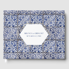 Rustic Portugisiska Tiles Bröllop Gästböcker