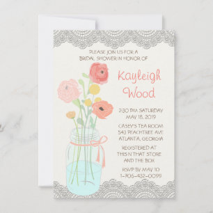 Rustic Posh i Coral Inbjudningar