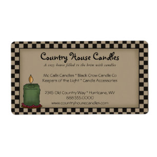 Rustic primitive Candle Checked Land Fraktsedel