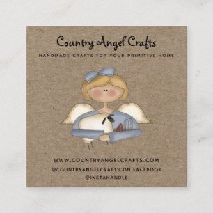 Rustic Primitive Land Kraft Angel Fyrkantigt Visitkort