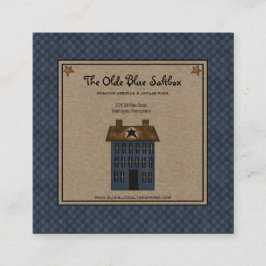 Rustic Primitive Land Saltbox House on Kraft Sq Fyrkantigt Visitkort