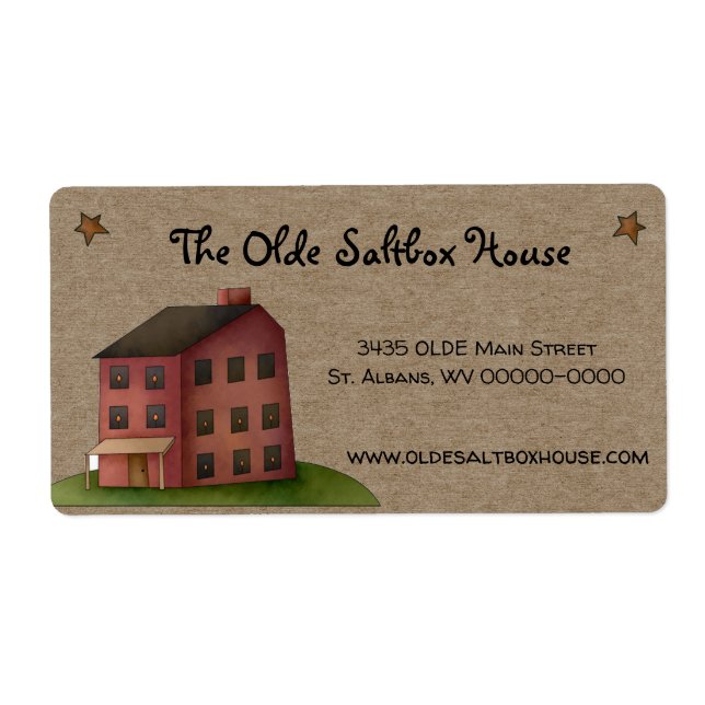 Rustic Primitive Land Saltbox House Shipping Fraktsedel (Framsidan)