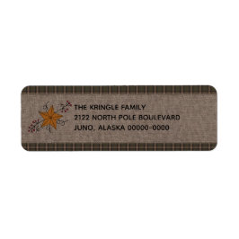 Rustic Primitive Star med Pip Berries-etikett Returadress Etikett