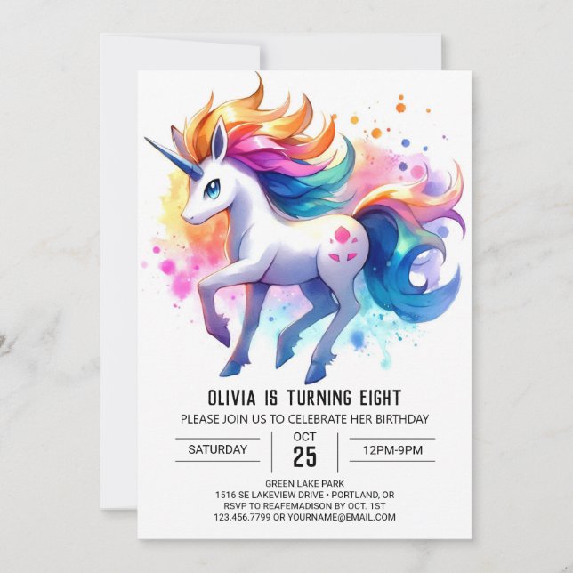Rustic Printable Horse Birthday Inbjudningar (Framsida)